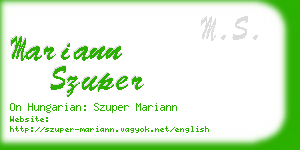 mariann szuper business card